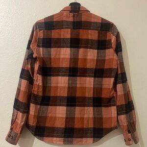 Mammut Casual Button Down Flannel Shirt Orange/Pink and Black